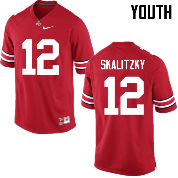 Ohio State Buckeyes #12 Brendan Skalitzky Youth Embroidery Jersey Red OSU5497